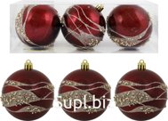 Christmas tree balls, 3 pcs, 8 cm, Divny, Color: Burgundy