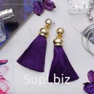 Серьги ассорти "Кисти" барокко, цвет фиолетовый, L кисти 6 см