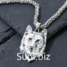 Кулон-оберег "Волк" одиночка, цвет чернёное серебро, 50см
