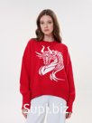 Свитер женский, цвет красный AW23-SWZ403