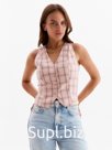 Жилет женский MINAKU: Casual Collection, клетка розовый, размер 46