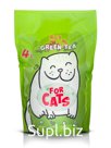 Селикагеливый наполнитель для лотков и клеток For Cats с ароматом зеленого чая, 4л