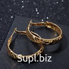 Серьги-кольца «Геометрия» неровные линии, цвет золото, d=3,5