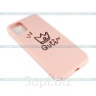 Силиконовый чехол, Soft Touch, с рисунком, для iPhone 7 Plus/ 8 Plus, QUEEN, розовый