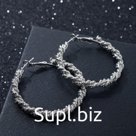 Серьги-кольца "Геометрия" проволока, цвет серебро, d=5