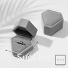Футляр под серьги, кольцо «Кристалл», бархатный, 6.5×6 см, серый