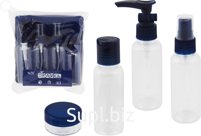 Travel set of 5 bottles with organizer