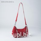 Сумка женская, отдел на молнии, длинный ремень, цвет красный