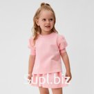 Комплект для девочки (свитшот и юбка) MINAKU, розовый, рост 128 см