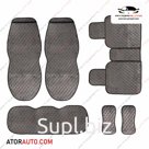 Универсальные накидки Alcantra Luxe на передние и задние сиденья. Ромб. Алькантара. Цвет: Серый/Серый