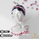 Брошь "Бюст" женский, цвет чёрно-розовый в золоте
