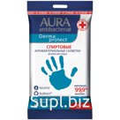 Салфетки влажные Aura "Derma Protect", 18*15см, 15шт., спиртовые