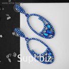 Серьги со стразами "Мгновение", цвет синий