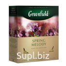 Чай GREENFIELD (Гринфилд) «Spring Melody» («Мелодия весны»), черный с чабрецом, 100 пакетиков в конвертах по 1,5 г