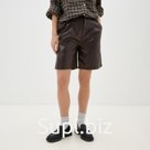 Шорты женские кожаные MIST Base, размер 46, коричневые