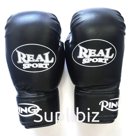 Перчатки боксерские REALSPORT 8 унций, черный