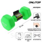 Гантель неопреновая ONLITOP, 2,5 кг, цвета МИКС