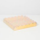 Коробка для кондитерских изделий с PVC крышкой «Стильная», 21 × 21 × 3 см