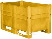Контейнер пластиковый 1200х800х740 желтый, сплошной, арт. EcoLine-485 желтый, код: 20787