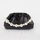 Сумка женская, отдел на фермуаре, длинный ремень, цвет чёрный