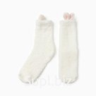 Носки женские махровые MINAKU с ушками, цвет белый, размер 36-39 (23-25 см)