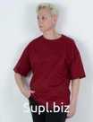 Футболка Женская оверсайз, цвет Бордовый