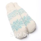 Варежки женские шерстяные «Снежинка», цвет белый, размер 20-22