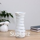 Ваза "Винтаж-волна" цветная/белая d=11см, H=25.5см