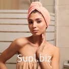Полотенце-чалма для сушки волос Этель цвет светло-розовый, 65*25 см, 100% п/э