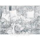 Холст на картоне с эскизом Сонет "На террасе", 30*40см