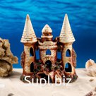 Декорация для аквариума "Замок острый с башней на скале", 11 х 22 х 27 см, микс