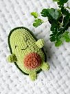 Plush Avocado, handmade knitted toy, 17cm.
