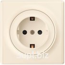 Розетка электрическая OneKeyElectro Florence с заземлением, защ. шторки, винтовые контакты, бежевая