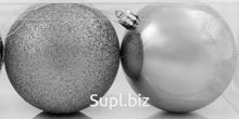 Christmas tree balls, 2 pcs., 10 cm in diameter. Color: silver.
