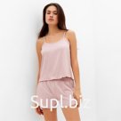 Пижама женская (топ, шорты) KAFTAN:Basic, размер 48, розовая