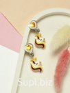 Серьги-клипсы детские «Выбражулька» единорог драгоценность с сердцем кристалл, жёлто-белые