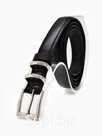 Ремень женский тонкий, 110×2 см, пряжка металл, серебристая, чёрный