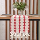 Дорожка на стол Этель бежевая/красная 32×180 см, 50% хлопок 50% п/э