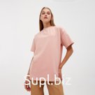 Футболка женская MINAKU OVERSIZE FIT: цвет бежевый, р-р 54