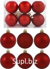 Christmas tree balls, 6 pcs, 6 cm in diameter, red