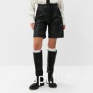 Шорты женские кожаные MIST Base, размер 46, чёрные