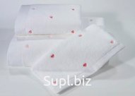 Soft cotton LOVE полотенце белый-розовый Турция 50х100см, оптом