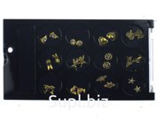 Nail Art Decoration, золотые объёмные фигуры , набор 12 шт.