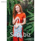 Сумка летняя, отдел на кнопке, без подклада, цвет голубой