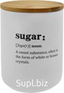 Sugar jar with bamboo lid, 850ml, white
