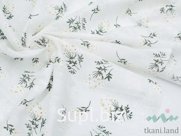 Ажурный хлопок (батист) «Полевые желтые цветочки» на белом