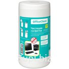 Салфетки чистящие влажные OfficeClean, универсальные, антибактериальные, в тубе, 100шт.