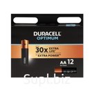 Батарейка алкалиновая Duracell OPTIMUM, AA, LR6-12BL, 1.5В, блистер, 12 шт.