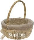 Round basket 30x14cm with handle and fabric cover