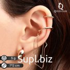 Серьга "Каффы" кольца с цепью, цвет золото